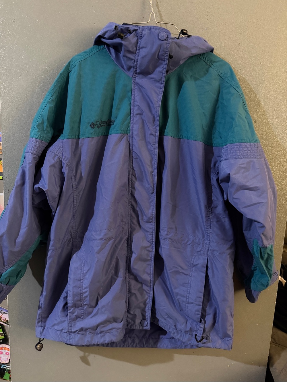 vintage 1990s Columbia Sportswear color-block waterproof jacket